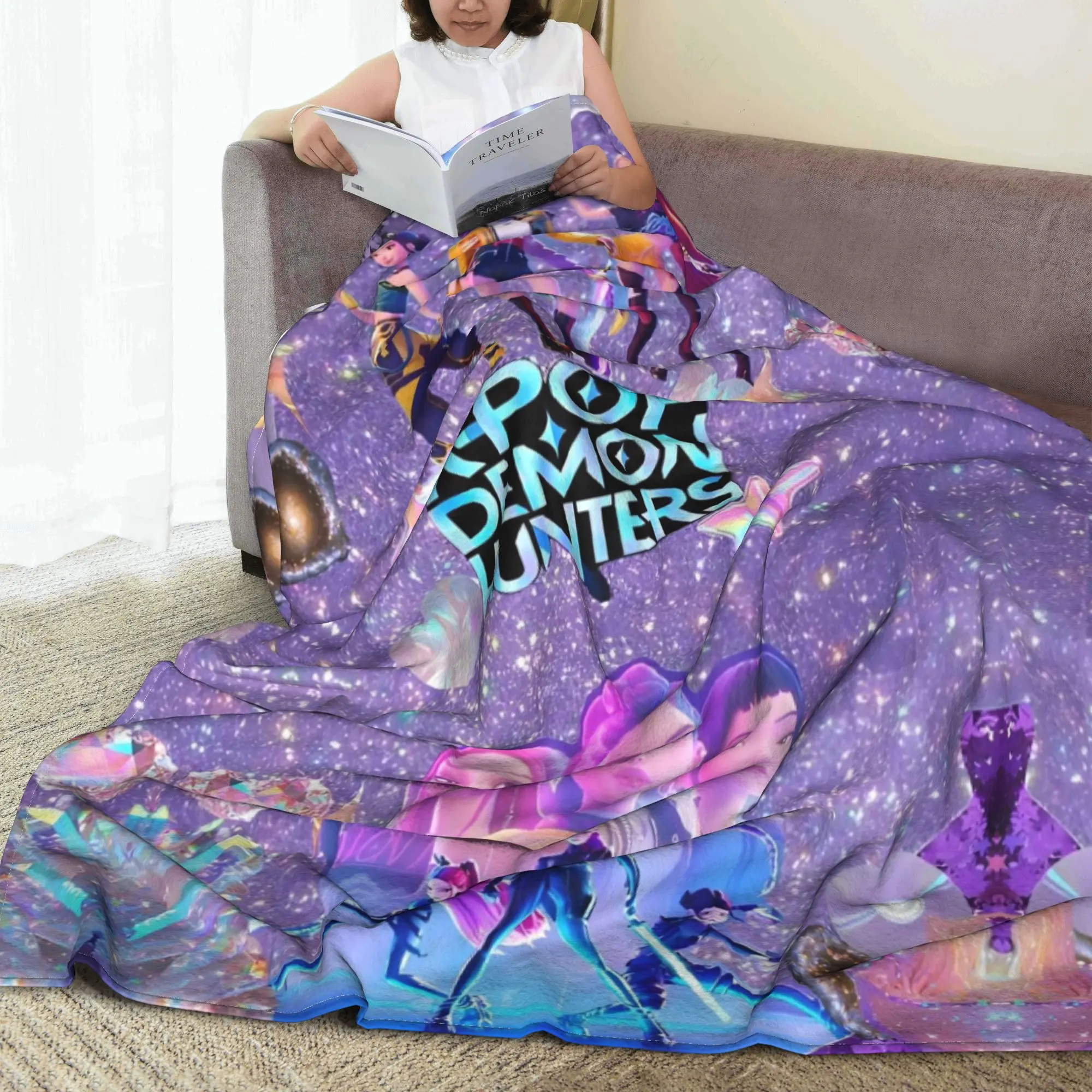 Huntrix Zoey Rumi Mira Flannel Blanket KPop Demon Hunters Awesome