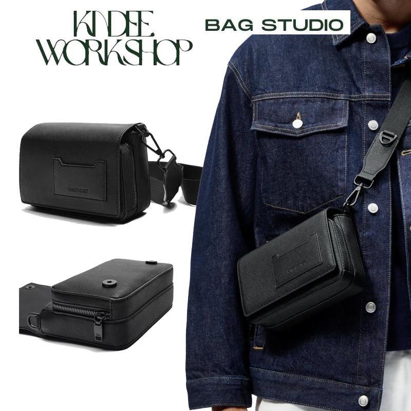 Túi xách nam đeo chéo dáng hộp giỏ chữ nhật đeo hông messenger Hottrend cứng cáp cặp da xịn chống nước KINDEE