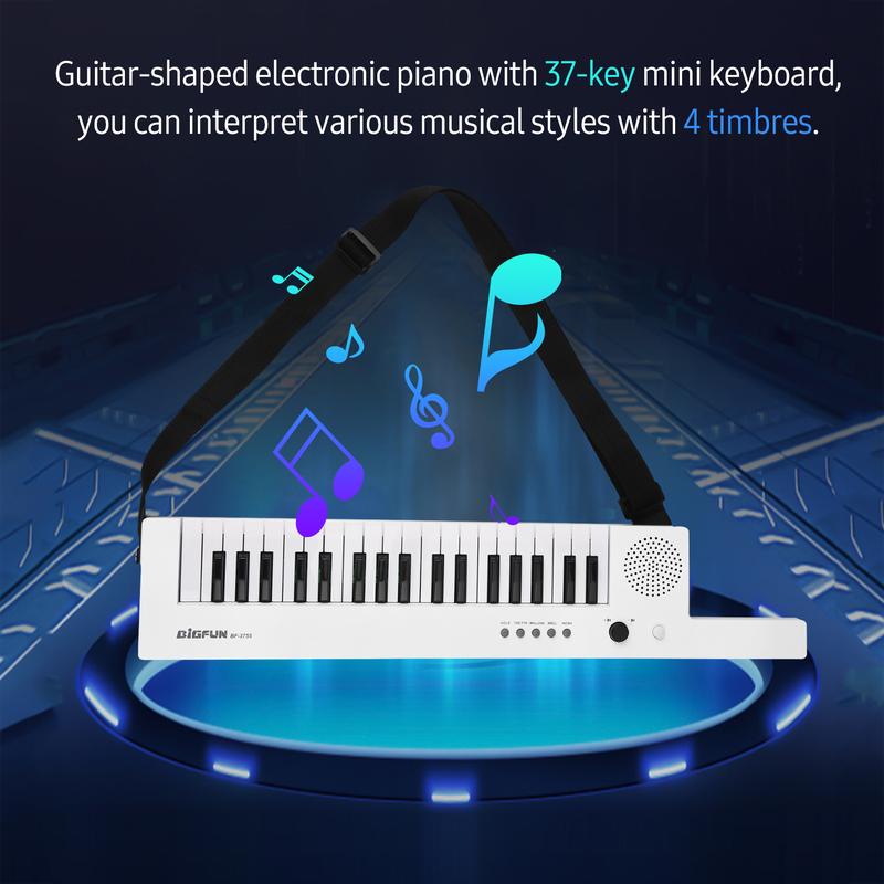 Đàn Piano Điện Tử, Đàn Ghi Ta, Có Bàn Phím Mini, Bàn Phím Điện Tử 37 Phím, Có Thể Sạc Lại, Thích Hợp Cho Trẻ Em 3