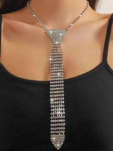 Collar con lazo decorado con pedrería para mujer, ideal para regalo, joyería de moda para fiestas, decoración de ropa diaria, joyería elegante y versátil para regalo de cumpleaños