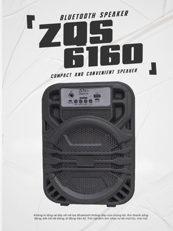 [CÓ KÈM MICRO] Loa bluetooth - ZQS-6160, loa hát karaoke công suất vừa phải, âm thanh nghe cực kì lớn và ấm tai, phù hợp hát và nghe nhạc với hội nhóm