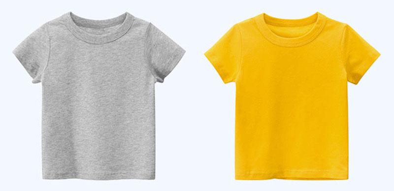 Product Introduction of Kids Plain T Shirt Tops for Child Boys Girls Baby Toddler Solid Blank Cotton Clothes White Black Children Summer Tees 1-8 Years 60
