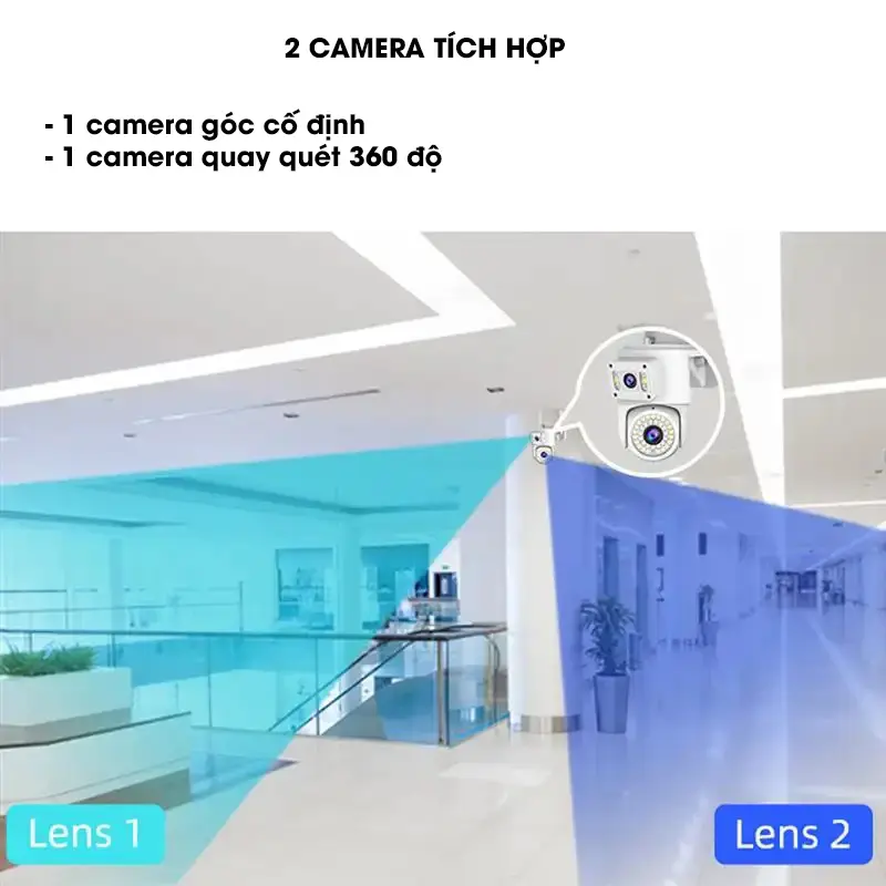 Camera YooSee Ngoài Trời 2 Mắt Q836D Xem 2 Góc Cùng Lúc, Góc Rộng Nét, Chuẩn 5Mpx 8