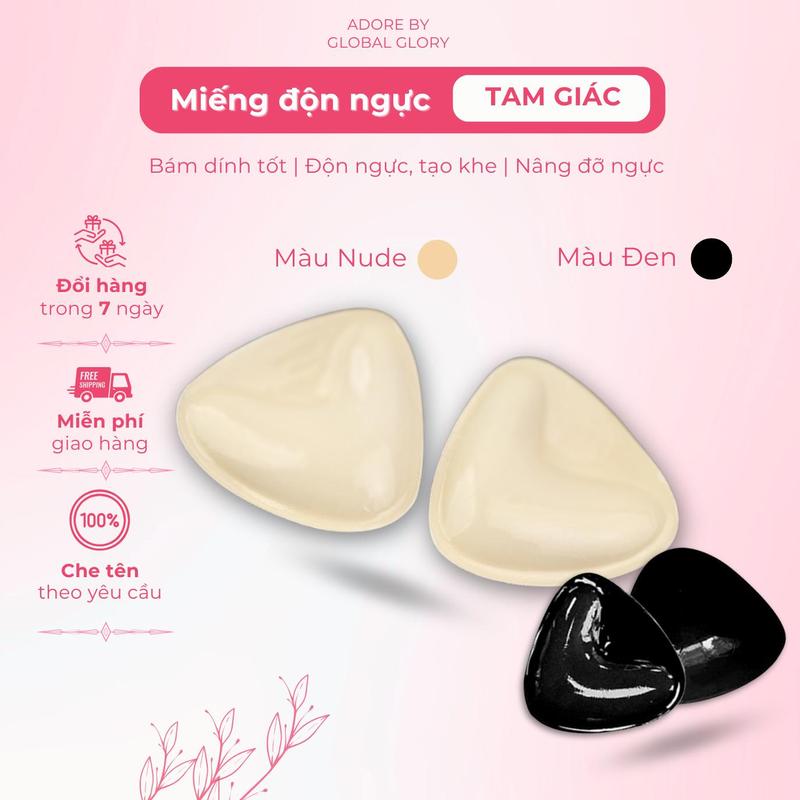 DEAL HÀNG MỚI Miếng dán tam giác Độn ngực keo hai mặt Adore miếng lót ngực mút độn nâng ngực dùng được nhiều lần