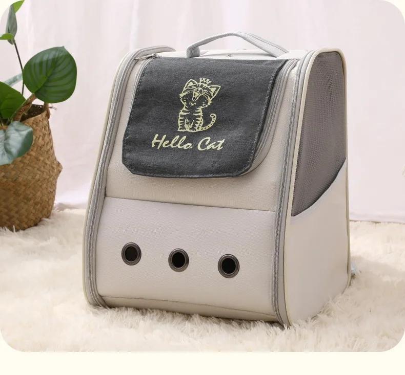 Product Introduction of Outdoor Oxford Cloth Double Shoulder Roll Curtain Cat Backpack Hollow Out Design Cat Accessories Breathable Pet Out Bag 21