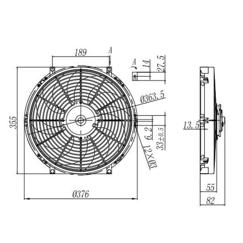 High Performance Cooling Fan Engine Cooling Fan 12V 14 Inch Car Cooling Fan Kit 3