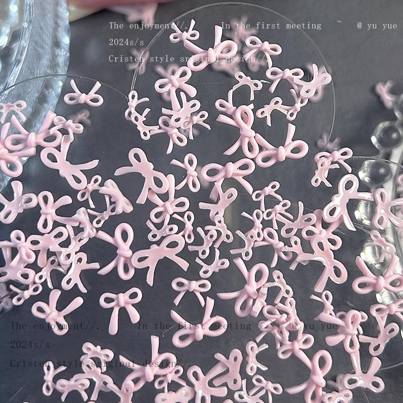 Princess Pink Mixed Size Bow Nail Accessories Super Fairy