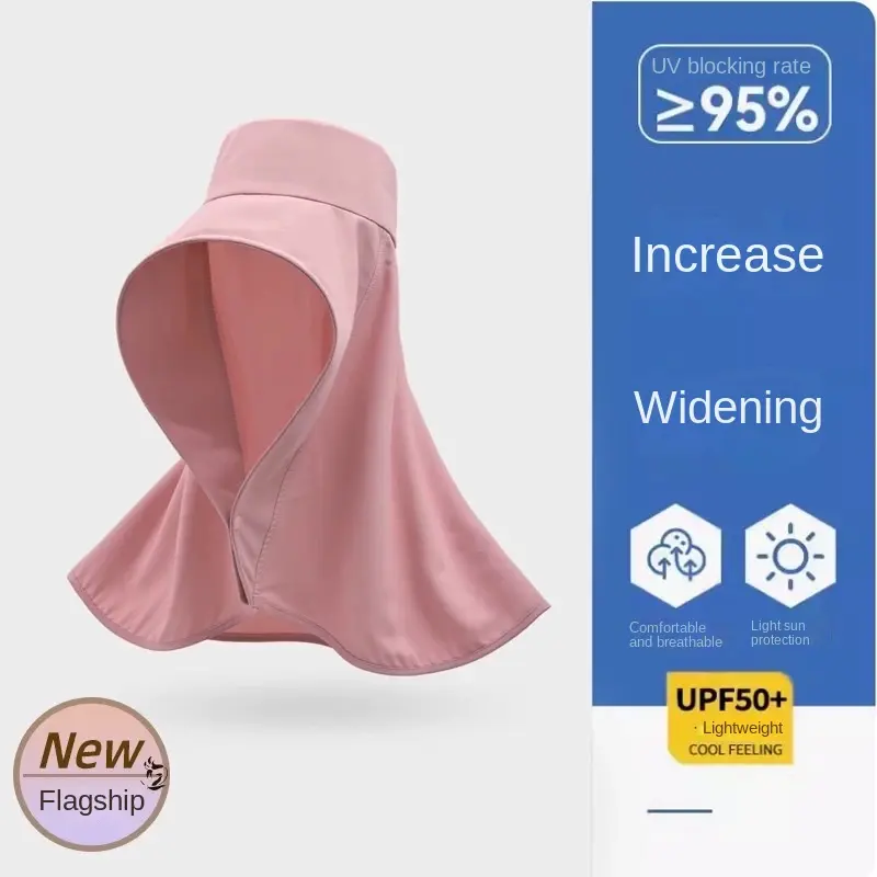 Selendang Penutup Muka Tahan UV, Sesuai untuk Musim Panas, Dengan Pelindung Leher, Topi Matahari, Topi Nelayan Brim Lebar, Untuk Perlindungan Matahari