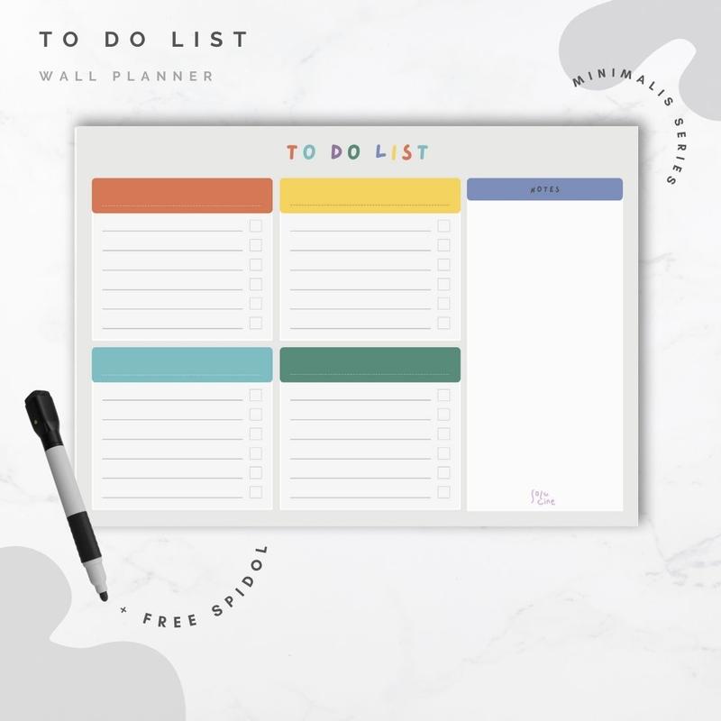 Wall Planner Solucine - Minimalis Series - Yearly Planner / Monthly Planner / Weekly Planner / Daily Planner / Meal Planner / Habit Tracker / Study Planner / To do List / Shopping List 8