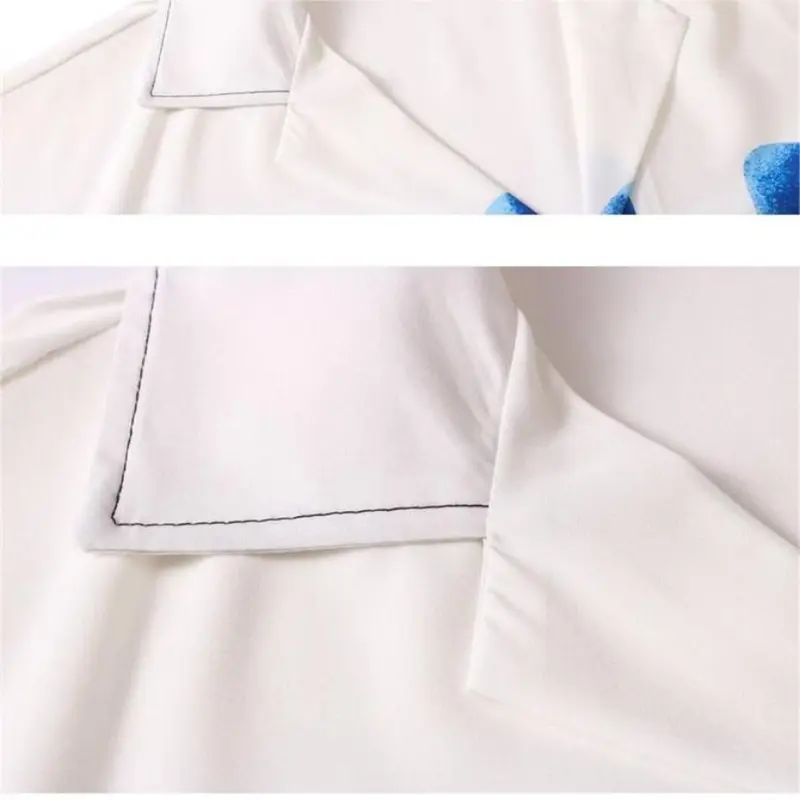 Fashion New Summer Men and Women Blue Handprint Print Hawaiian White Shirt Street Personality Clothes Loose Short Sleeve Casual Party Beach Shirts Kaos Pendek Pria Dark 6