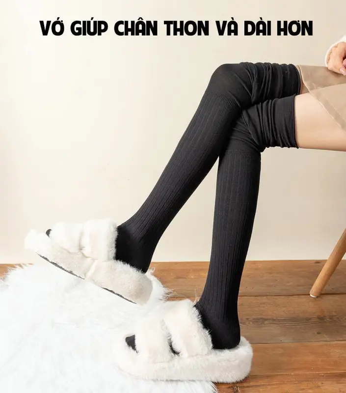 Tất Vớ Dài Tới Đùi Gân Dọc Thon Chân Giữ Ấm Beni 2434 - PARISA tấtnữ 3
