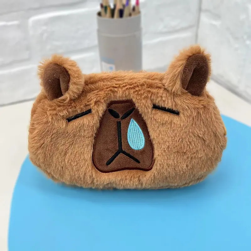 Kotak Pensil Bulu Lucu Capybara/ Pouch /Tempat Makeup /Aesthetic /Korea Boneka /Fashion / Karakter / 8
