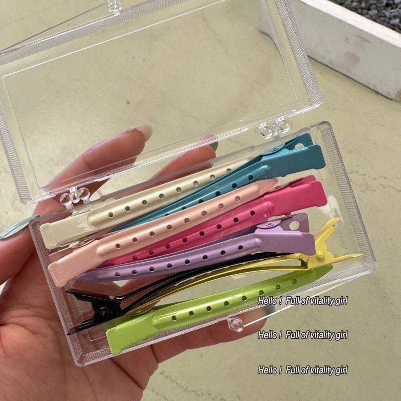 Product Introduction of ชุดแปดชิ้นสีพาสเทล คลิปหนีบ ไร้รอยต่อ คลิปหนีบเครื่องสำอาง เหมาะสำหรับหน้าม้าและผมหัก กิ๊บปากเป็ดด้านข้าง สไตล์โดปามีน 1