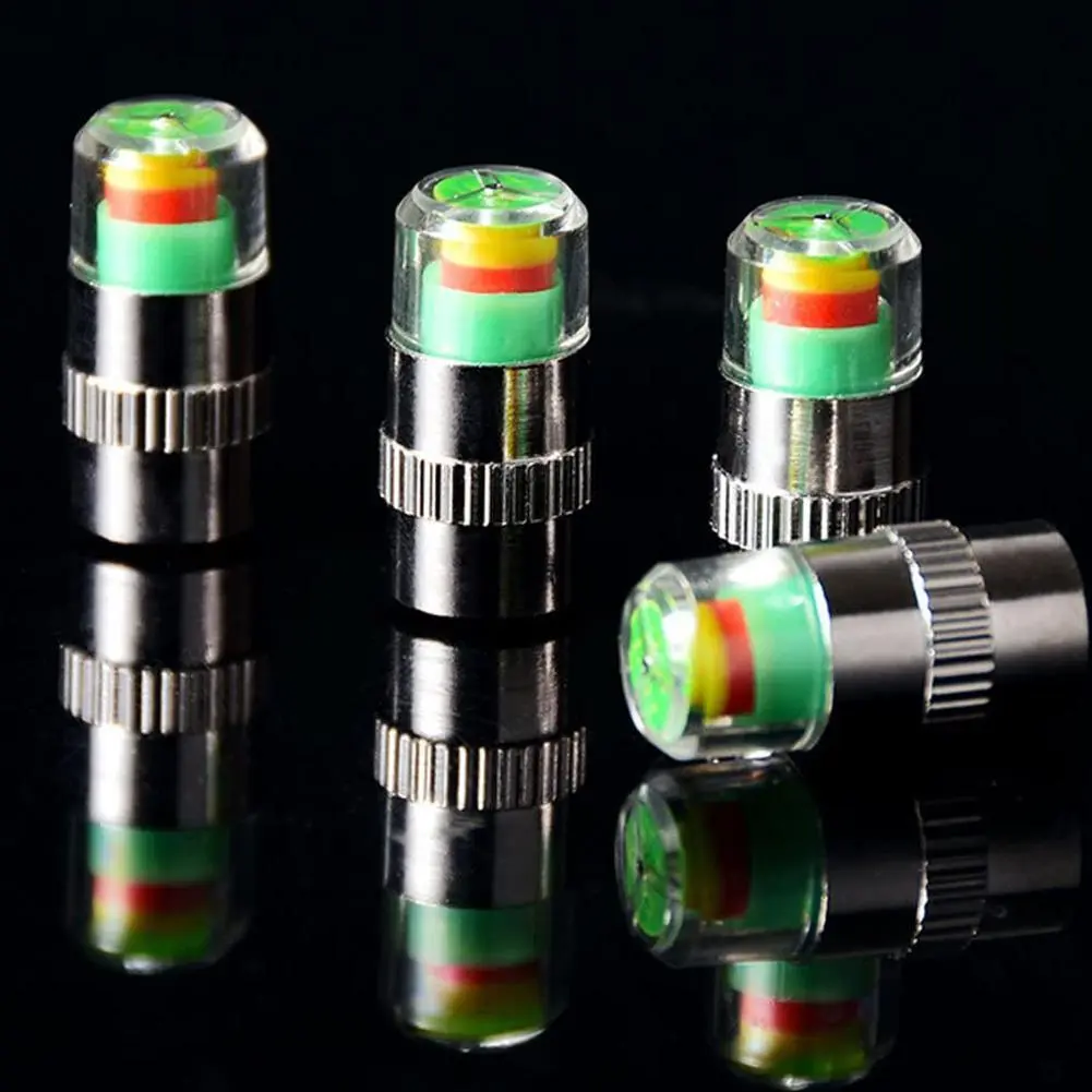 Màn hình đo áp suất lốp ô tô, 4 cái / bộ, Mũ đo áp suất lốp ô tô, Mũ phát hiện cảnh báo, H8L5