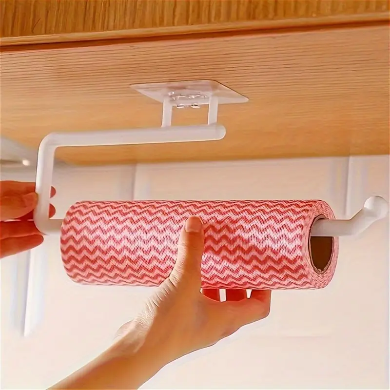 Paper Towel Holder, 1 Count Wall Mounted Tissue Holder, Kitchen Cabinet Roll Holder for Home Bathroom Dormitory Dining Room 0