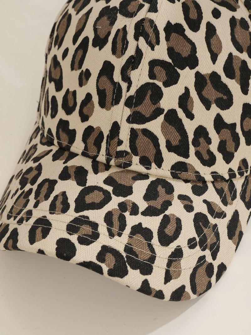 Product Introduction of Vintage Leopard Print Baseball Cap, Casual Outdoor Sports Hat for Men & Women, Fashion Accessories for Daily Wear 7
