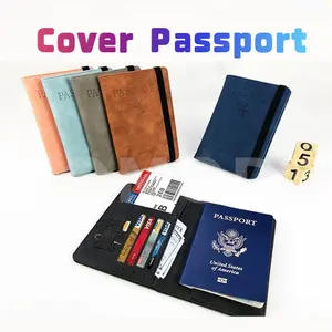 Cover Passport / Paspor / Cover Buku Nikah bisa Costum Nama/Logo / Digital Pouch / Tas Digital 2 Kantong / Tas Gadget Travel / Tas Paspor RFID Pu Kulit Multi-fungsi dapat Menempatkan Kartu SIM Tas Dokumen Kulit Tempat Pemegang Paspor