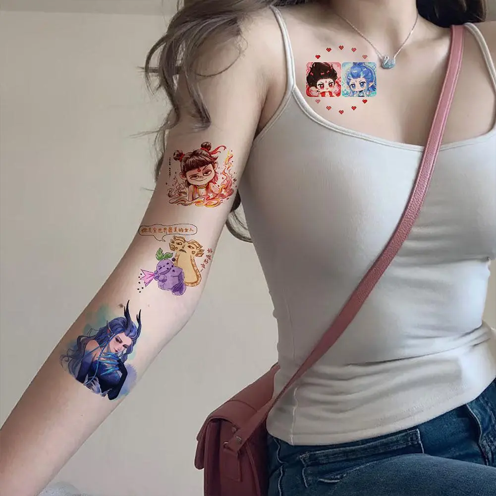 Nezha Peripheral Tattoo Stickers Aobing Taiyi Cartoon Anime Children's Stickers Waterproof And Durable For Both Men And Women