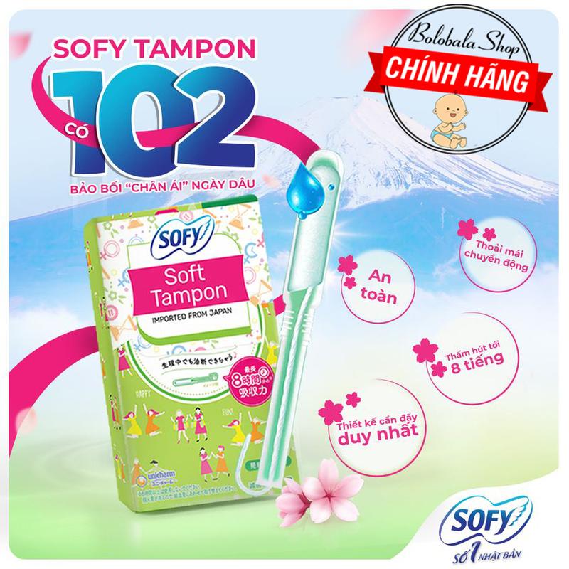 Băng vệ sinh siêu thấm Sofy Soft Tampon Super gói 9 cái - Chính hãng Unicharm