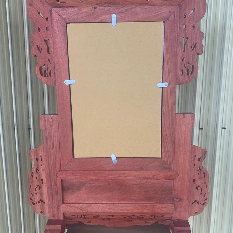 Khung anh rồng gỗ hương đá đục khung 2