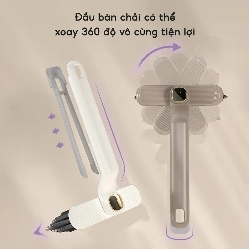 COMBO 3 Bàn chải chà sàn khe hở đa năng Chổi cọ sàn tích hợp kẹp gắp rác 2 trong 1 Cọ sạch khe hẹp góc tường Làm Sạch 2