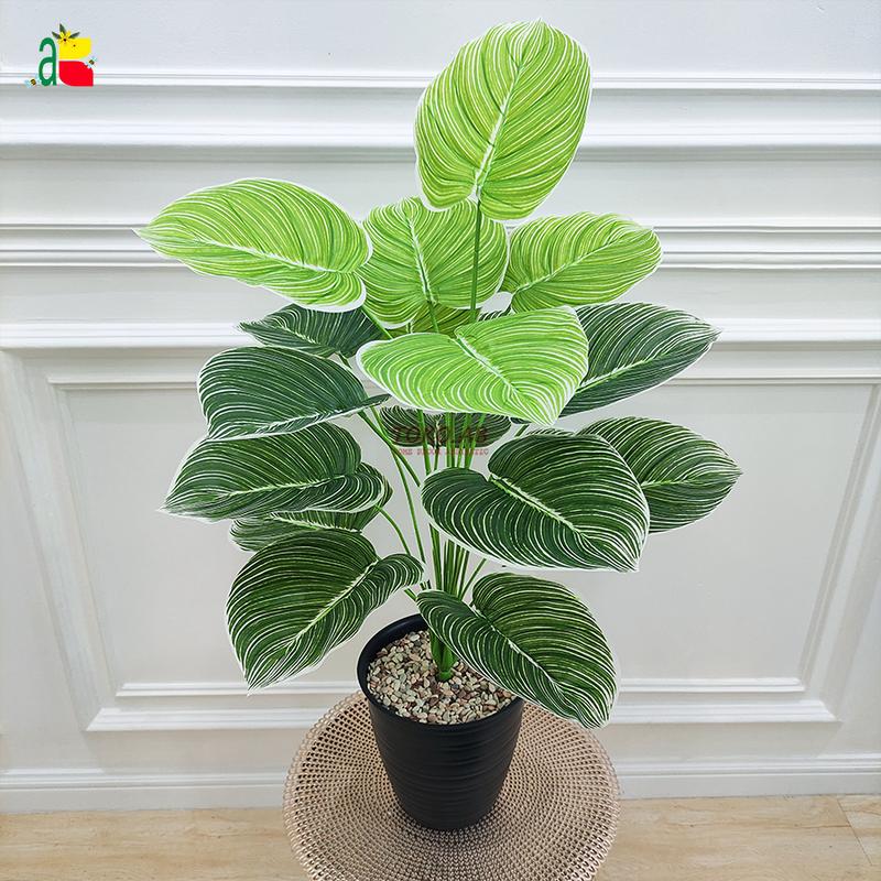 TANAMAN ARTIFICIAL AGLONEMA bunga palsu KELADI DAUN PLASTIK 18 CABANG D18T60 HIASAN RUANG TAMU DEKORASI RUMAH AESTHETIC B8180 4