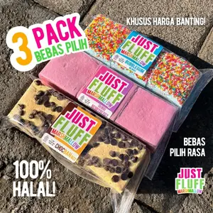 3 Pack Marshmallow JustFluff [BEBAS PILIH] [9 KOTAK] [HALAL] Gourmet Marshmallow JustFluff [3 PACK]