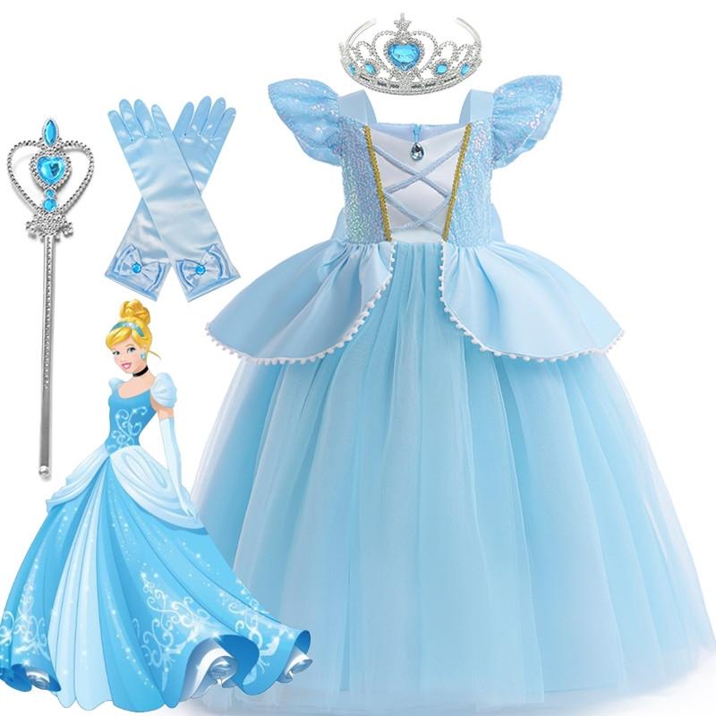 Váy Cosplay Công Chúa Chủ Đề Công Chúa Cinderella Dành Cho Bé Gái Và Trẻ Em Thích Hợp Cho Trang Phục Halloween Biểu Diễn Sân Trường Váy Dự Tiệc Quà Tặng Sinh Nhật Cho 3-10 Tuổi