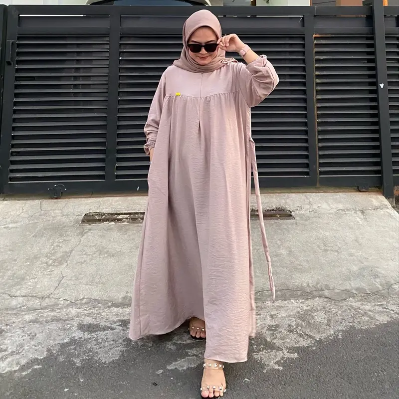 ALIKA GAMIS MUSLIMAH POLO LINEN PREMIUM ZIPER BUSUI FRIENDLY LD 120cm 7