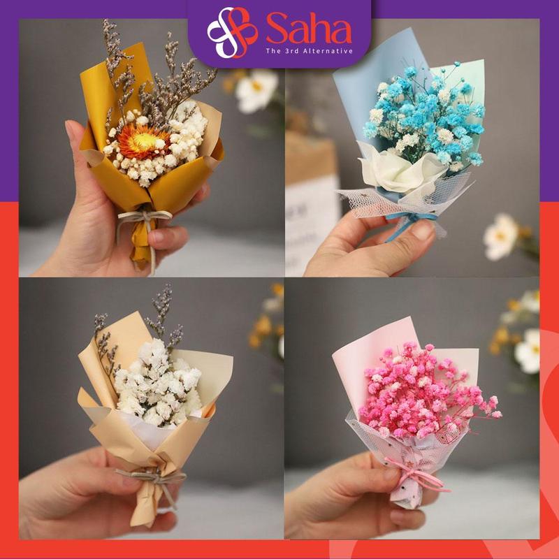 Bó Hoa Khô Mini Handmade Cao Cấp Decor Phòng Hoặc Hộp Quà Tặng Dành Tặng Người yêu Bạn Bè Đối Tác