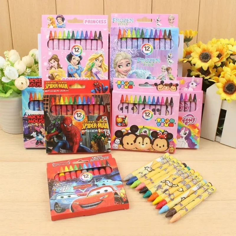 【Mini Gifts】802 12Colours Kid Crayon Set Stationery Set Kids Birthday Gift Goodie Bag