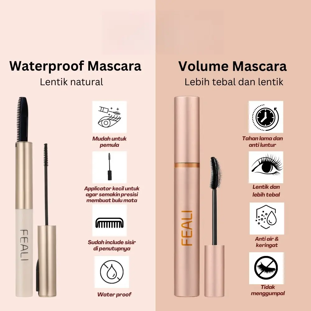 COD Mascara Waterproof Long Lasting Volumizing Lengthen Eye Lash Makeup Maskara Tahan air  Cosmetic