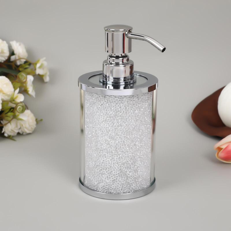 Glitter Bathroom Soap Dispenser, 2 Counts Press Type Soap Dispenser, Bathroom Supplies for Home Hotel 7