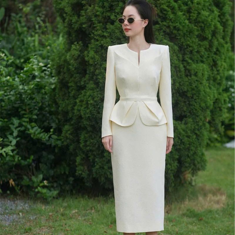 ( xả kho  ) Váy Thiết Kế Công Sở Dài Tay Hà Anh H23 Cho Nữ - Women