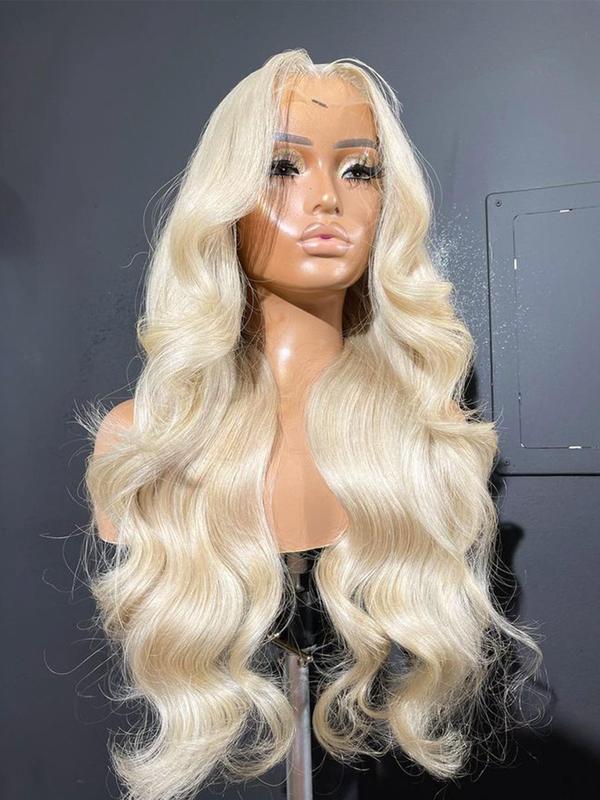 26 Inch Long Blonde Wavy Wigs for Women, Gorgeous Fluffy Wigs without Bangs, Synthetic Lace Front Wigs for Party, Daily Use 2