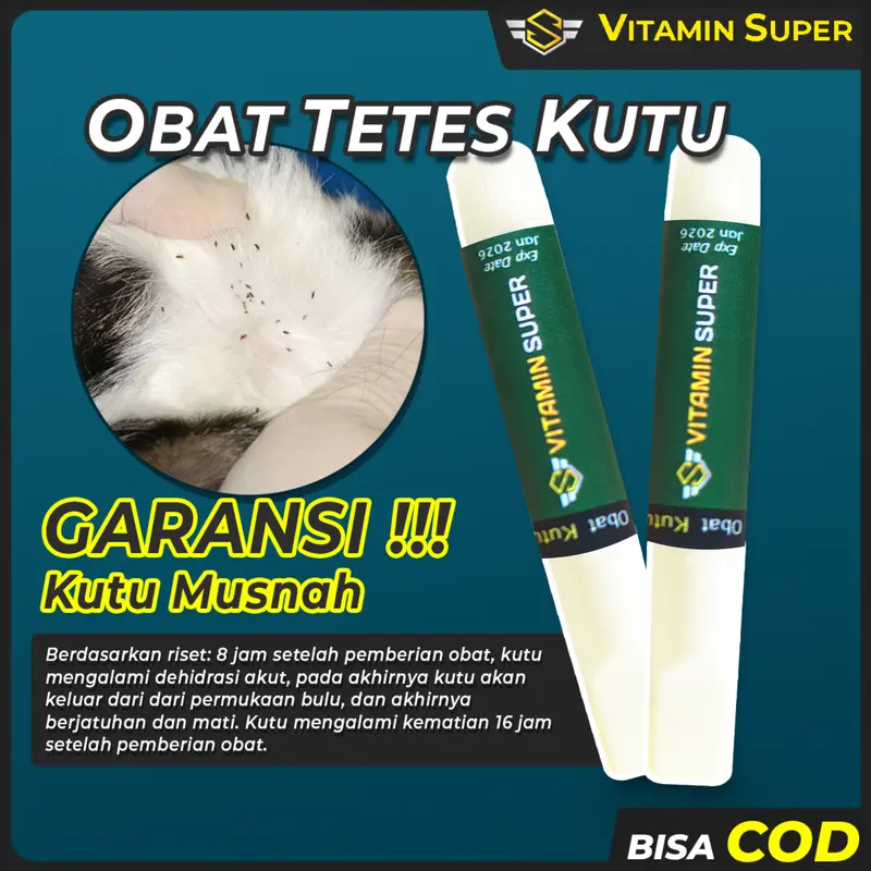 Obat Tetes Kutu Kucing dan Anjing by Vitamin Super  Solusi Pembasmi, Penghilang dan Anti Kutu 0