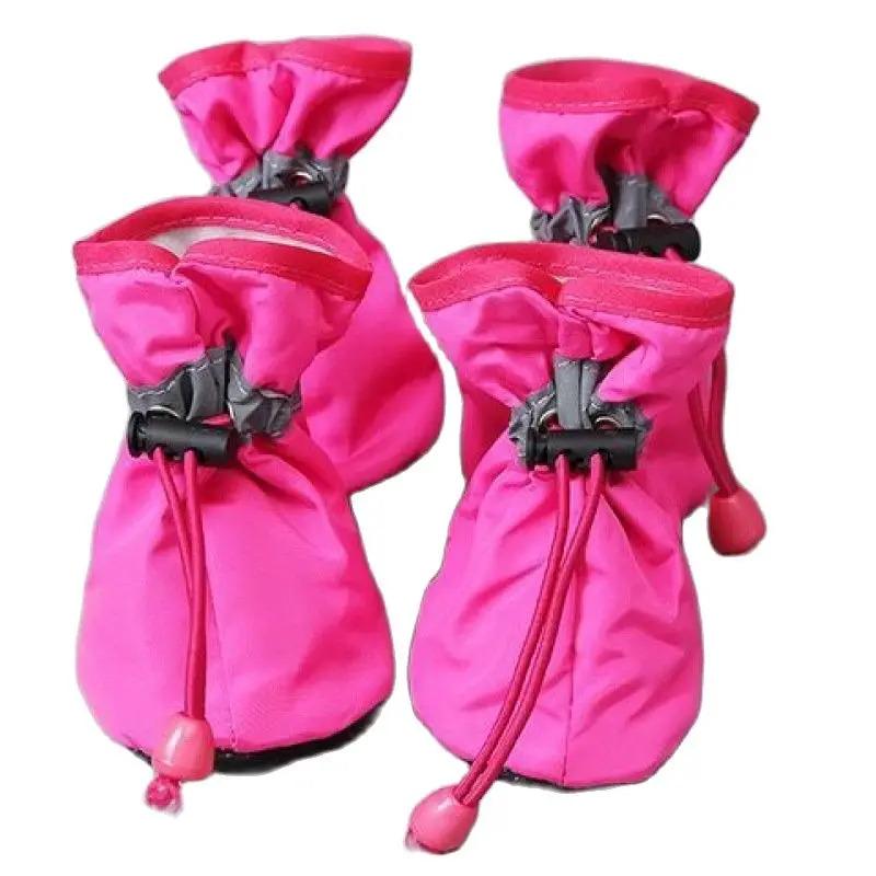 Product Introduction of 4 pcs/set waterproof pet dog shoes anti-slip rain boots footwear for small cats dogs puppy dog pet booties pet paw accessories 27
