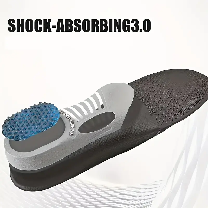 1 Pair EVA Gel Insoles for Sports and Work - Anti-Slip, Shock-Absorbing, Twist-Resistant, Thickened Support - Unisex for Basketball and Everyday Use 8