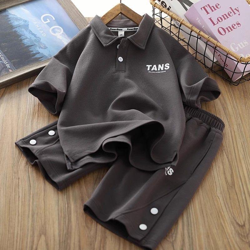 Bộ Đồ ngắn Tay Cho Bé Trai, Mỏng Và Ngầu Hợp Xu hướng, Áo Polo Và Quần Đùi, Thích Hợp Cho Mùa Hè, Phong Cách, Cỡ Lớn, Thích Hợp Cho Trẻ Em, Thể Thao Và Thường Ngày, Bộ Hai Mảnh 1
