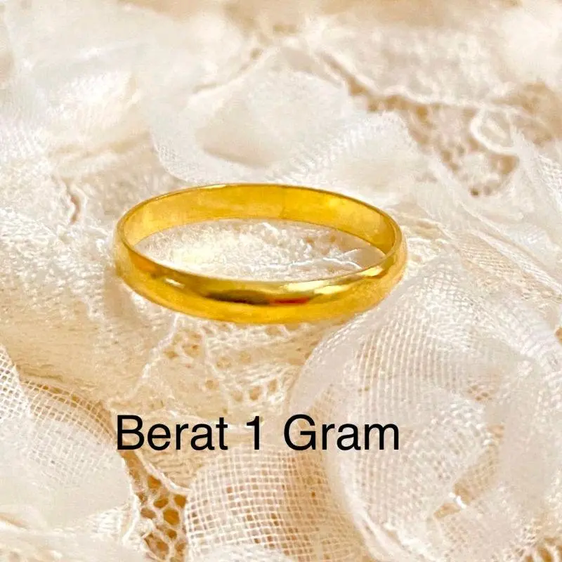 Cincin Polos Kadar Rendah 1 Gram Pelapisan Logam 0