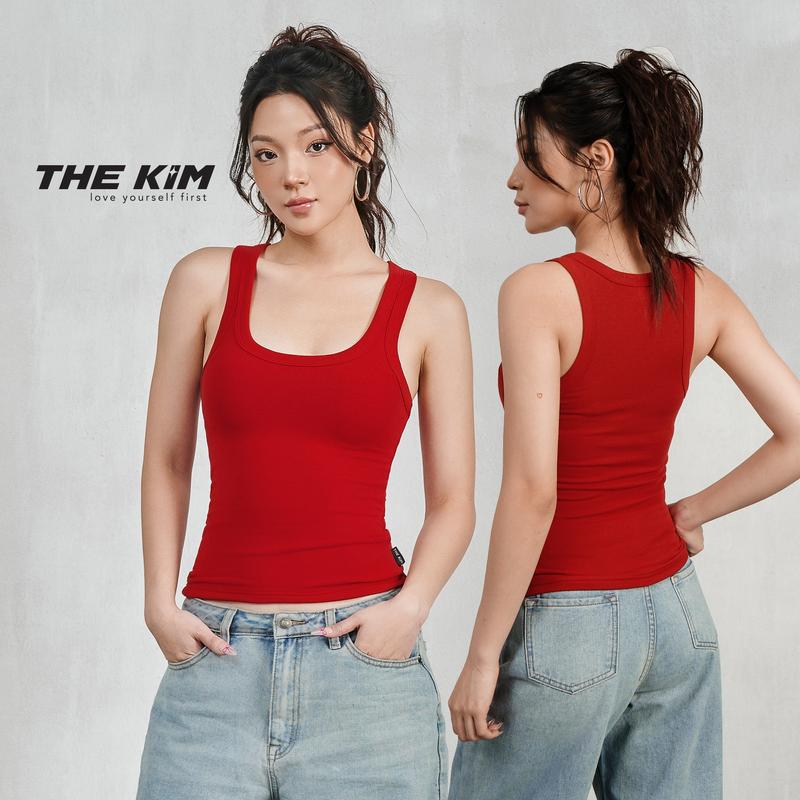 THE KIM Áo ba lỗ trơn cổ U ( Không mút ) , áo thun trơn 3 lỗ cổ vuông T272
