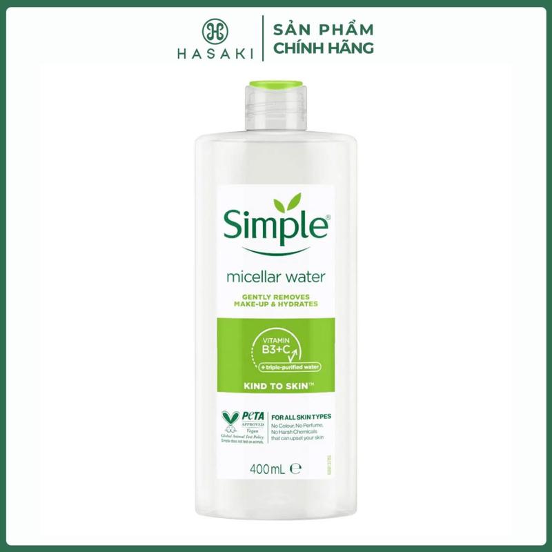 Nước Tẩy Trang Simple Hỗ Trợ Làm Sạch Trang Điểm Và Cấp Ẩm 400ml | HASAKI BEAUTY