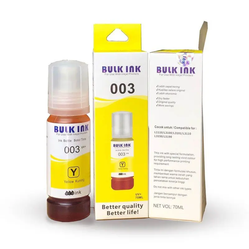 Tinta 664 Original Bulk Ink  L121 L120 L360 L310 L220 L210 L300 L200 L1300 Aman Untuk head 4