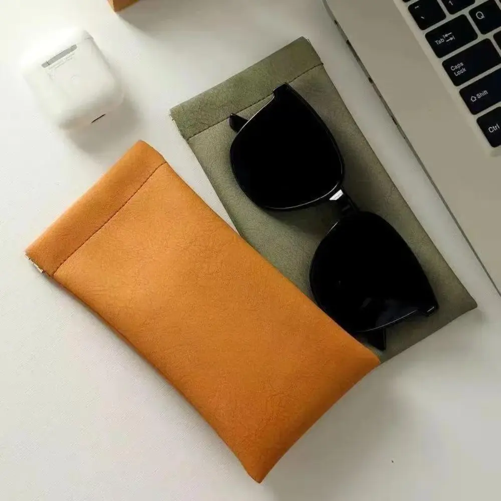 Gifts PU Sun Glasses Pouch Soft Leather Simple Eyewear Storage Bags Solid Eyewear Accessories Waterproof Bag Case