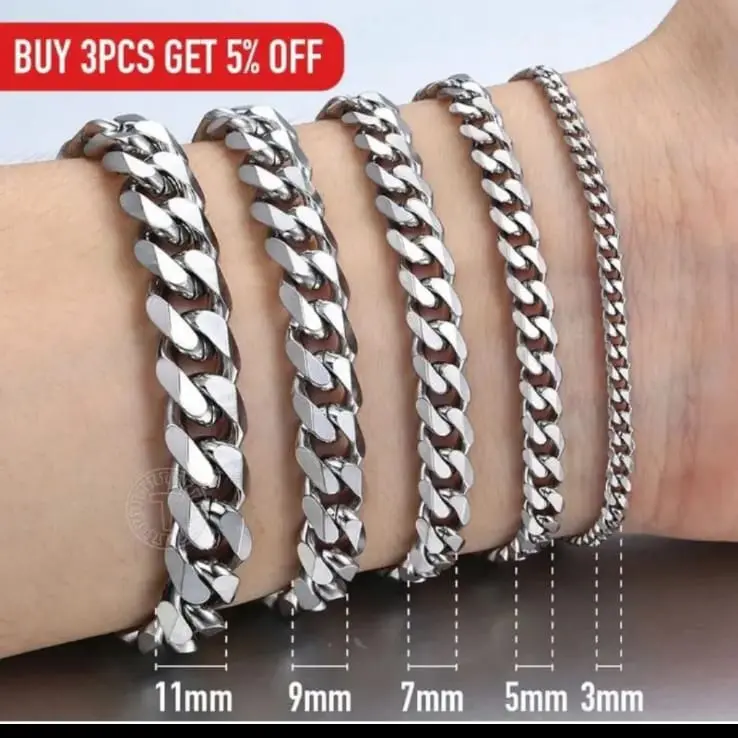 GELANG TITANIUM BAJA SILVER MODEL PUNK/GELANG PRIA MACHO