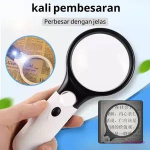 Pembesar Buku Elektronik 3 Lepas LED dengan Lensa Kecil, Kaca Keras, Daya Tinggi untuk Perhiasan, Baca Buku Elektronik, Ringkas & Aman