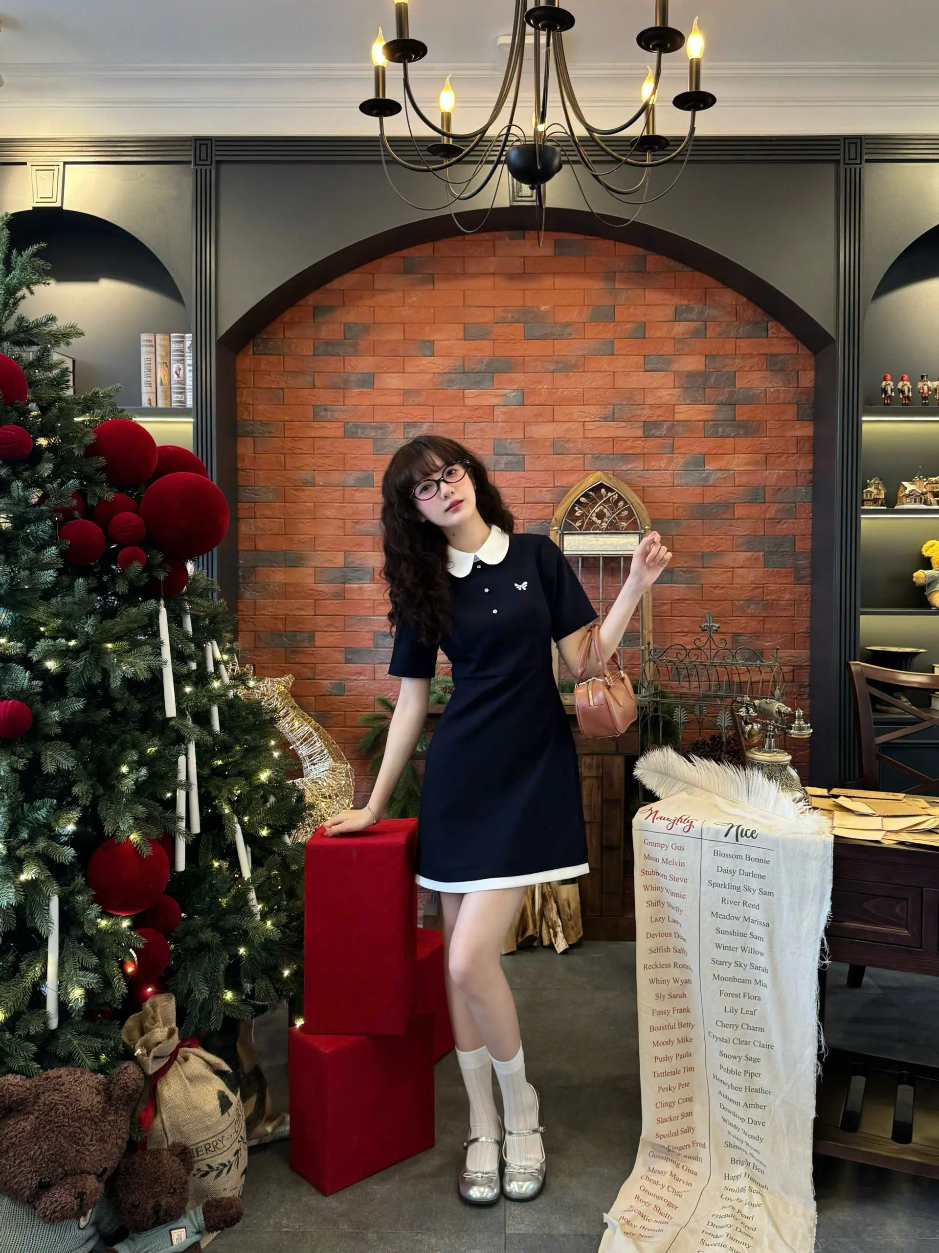 GERME | DESIGN Váy nữ Brenda Dress dáng A phối cổ Đức thêu nơ ngực, Đầm công sở vải tuyết nhung mềm mịn VVNT082401