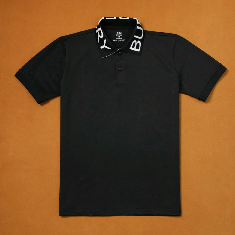 Mã Polo Nam Cổ Bẻ Dệt Chữ B.RCotton Gai Trơn, Áo Có 2 Màu Đen Trắng, Kiểu Dáng Đơn Giản Basic. Menswear Shirt Có Cổ áo  thun Ngắn Tay