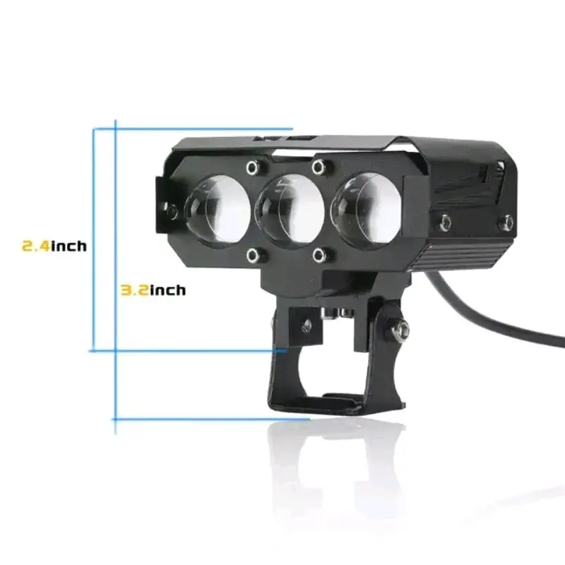 Lampu Tembak Sorot Laser Gun 24 Volt SQL 2 3 Mata LED SQL2 SQL3 Truk Bus Canter Putih Kuning 2 Warna OWL D2 Hi Lo CSP Cutoff Motor Mobil High Low Lasergun Offroad Bar Cree Jauh Dekat Dim Truck Bis Fuso Ragasa Traktor Tronton Foglamp Mini Driving Worklight 3