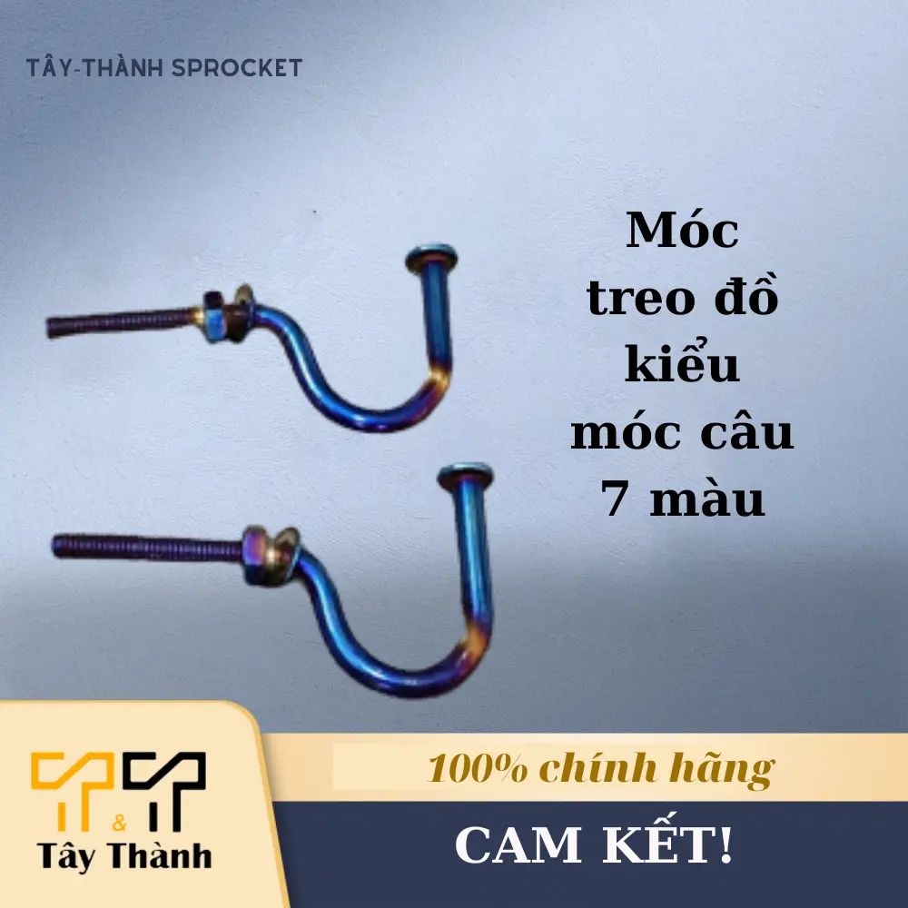 Móc treo đồ kiểu móc câu 7 màu gắn mọi dòng xe nha anh em